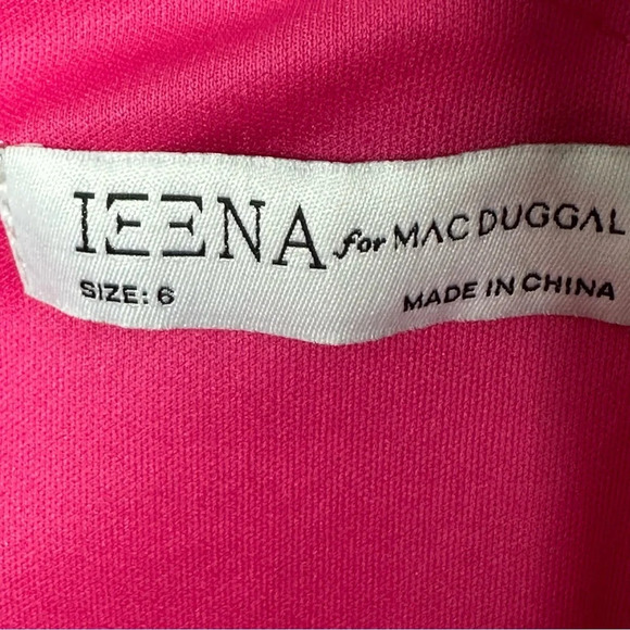 Ieena for Mac Duggal One Shoulder Puff Sleeve Ruched Dress in Pink. Sz: 6 - Picture 11 of 11